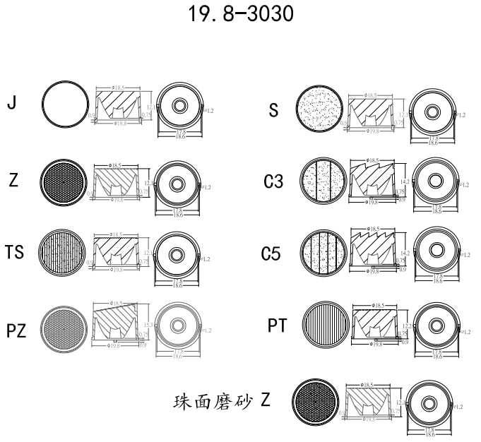 19.8mm条纹面